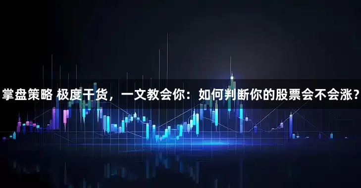 掌盘策略 极度干货，一文教会你：如何判断你的股票会不会涨？